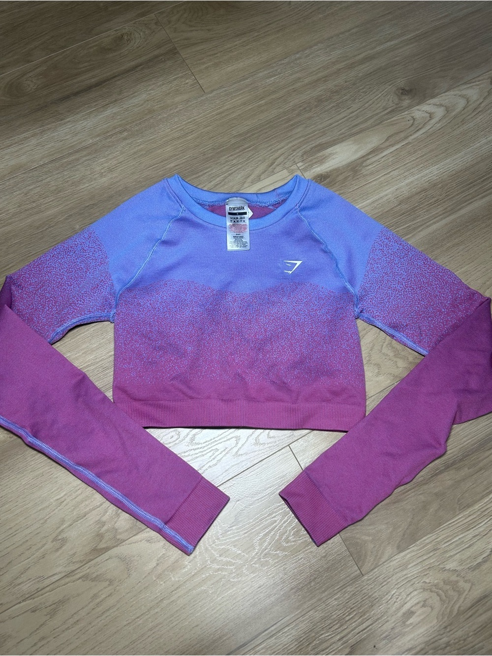 Gymshark Lavender Ombre Long Sleeve Crop Top